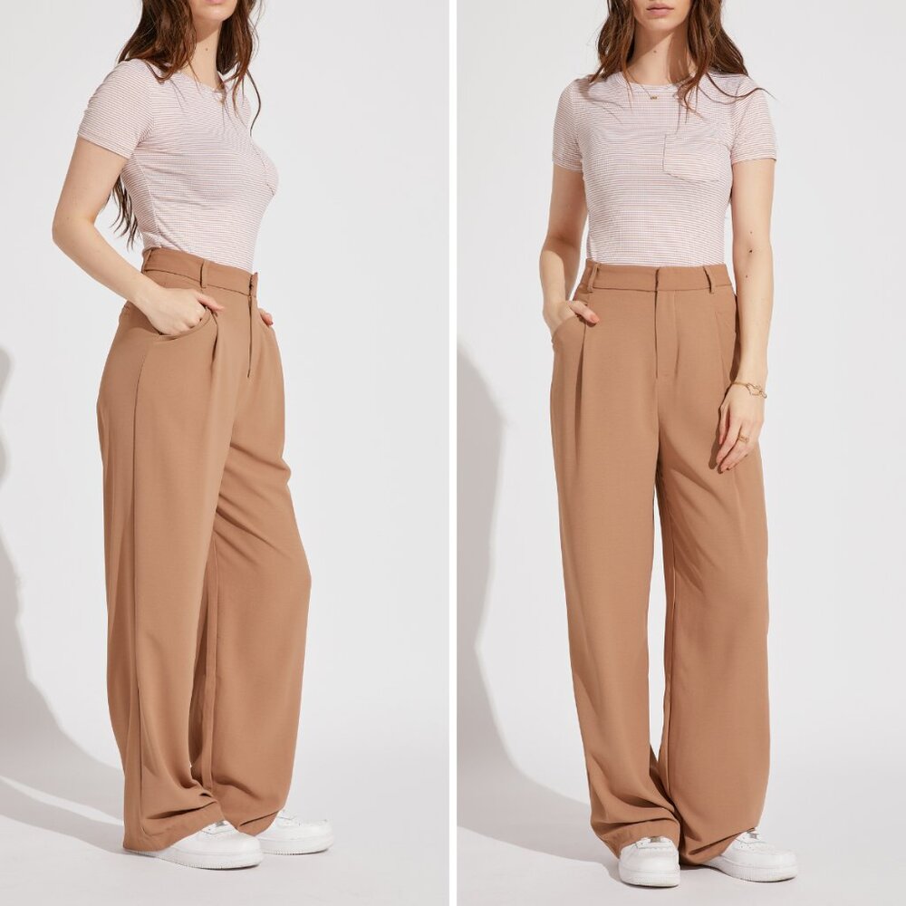 NWT Women's Straight Wide Leg Pants with Pockets S/M/L